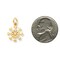 10K Yellow Gold Snowflake Charm Polished Winter Jewelry 20mm x 21mm
